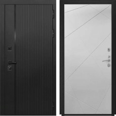 Входные двери L-45 Черный Кварц/ФЛ-291 Белый софт