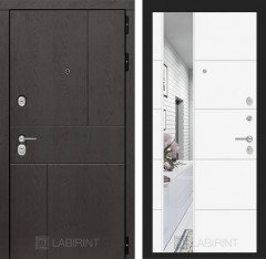 Металлическая входная дверь в квартиру URBAN с Зеркалом 19 - Белый софт