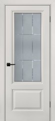 Межкомнатная дверь Текона Смальта-Sharm 12 lvory, Премиум сатинат + гравировка