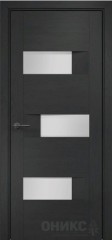 Межкомнатная дверь Оникс Hi-tech Лондон Дуб графит, Сатинат белый
