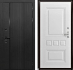 Входные двери L-45 Черный Кварц/ФЛ-608 винорит white