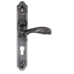 Дверная ручка Archie Genesis FLOR CL чёрное серебро (BL. SILVER)