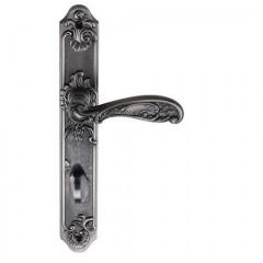 Дверная ручка Archie Genesis FLOR OL чёрное серебро (BL. SILVER)