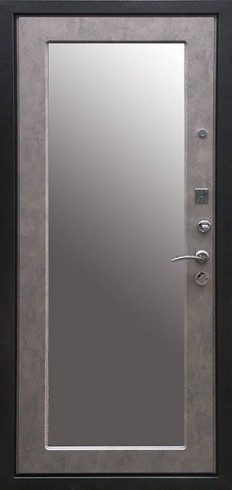 Металлическая входная дверь Ратибор Эстет 3К Зеркало Светлый Бетон