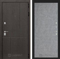 Металлическая входная дверь URBAN 22 - Графит софт, черная вставка