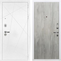 Металлическая дверь Лекс Соната №73 Лучия-1 (Белая шагрень / Дуб тревис серый)