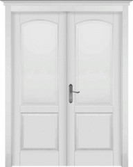 Межкомнатная дверь ОКА распашная двустворчатая Фоборг белая эмаль
