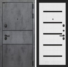 Входная дверь Лабиринт INFINITY 01 - Белое дерево, стекло черное