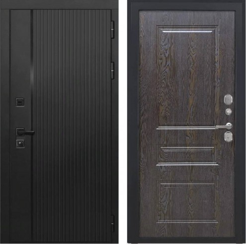 Входные двери Luxor 45 Черный Кварц/ФЛ-701 Дуб шоколад