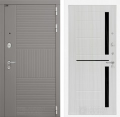 Входная дверь Лабиринт FORMA 02 - Сандал белый, стекло черное