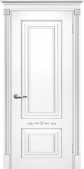 Межкомнатная дверь Текона Смальта-Deco 04 Белый Ral 9003 патина серебро