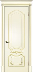Межкомнатная дверь Текона Смальта-Deco 10 Слоновая кость Ral 1013 патина золото