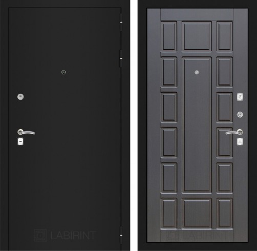 Металлическая дверь Лабиринт CLASSIC шагрень черная 12 - Венге