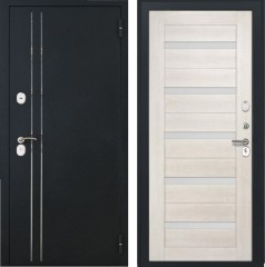 Входные двери L-37 Черный Муар с Блестками/СБ-1 Беленый Дуб