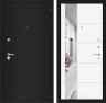 Металлическая дверь Лабиринт CLASSIC шагрень черная с Зеркалом 19 - Белый софт