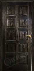 Дверь Оникс ВЕНА 2, Черная эмаль с золотой патиной (ПГ)
