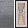 Металлическая дверь в квартиру Лабиринт COSMO с зеркалом 18 - Сандал белый
