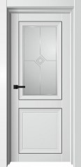 Дверь Верда Mon Белый Бархат Стекло Сатинат с рисунком (наливной витраж)