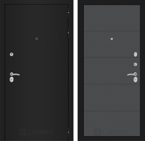 Металлическая дверь Лабиринт CLASSIC шагрень черная 13 - Графит софт