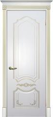 Межкомнатная дверь Текона Смальта-Deco 10 Белый Ral 9003 патина золото