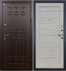 Металлическая дверь в квартир Лекс Сенатор Венге Клеопатра Ясень кремовый (панель №66)