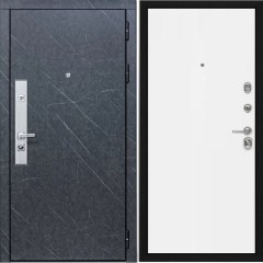 Входная дверь Cударь STR МХ-26 Гранит лава оникс/Н-1 Белый софт