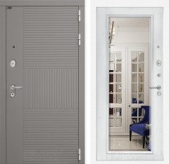 Входная дверь Лабиринт FORMA с Зеркалом Фацет - Белый софт