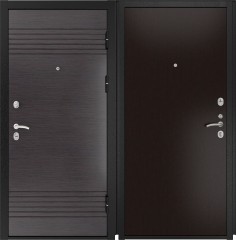 Входные двери L-7 Черный Муар/Прямая Венге