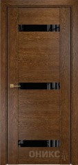Межкомнатная дверь Оникс Hi-tech Парма 3 Каштан, Lacobel RAL 9005
