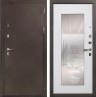 Металлическая дверь в квартиру Лекс 5А Цезарь с зеркалом Белый ясень (панель №37)