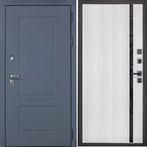 Входная дверь Cударь STR МХ-38 Ясень графит/МХ 46 белый матовый