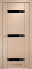 Межкомнатная дверь Оникс Hi-tech Парма 3 Беленый дуб, Lacobel RAL 9005