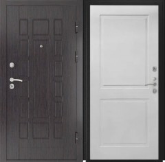 Входные двери L-5 Черная шагрень/ФЛ-609 Белый матовый