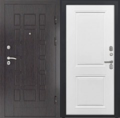 Входные двери L-5 Черная шагрень/ФЛ-677 Белый матовый