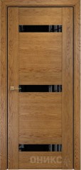 Межкомнатная дверь Оникс Hi-tech Парма 3 Дуб золотистый, Lacobel RAL 9005