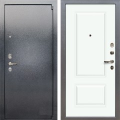 Металлическая дверь Лекс 3 Барк Вероника-1 Шпон (Серый букле / Эмаль Белая) панель №55