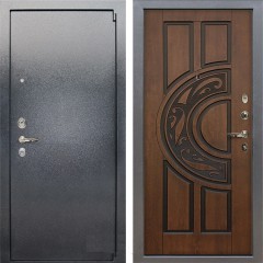 Металлическая дверь Лекс 3 Барк (Серый букле / Голден патина черная) панель №27