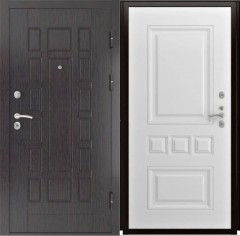 Входные двери L-5 Черная шагрень/ФЛ-608 Белый винорит