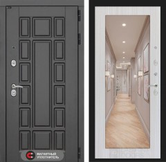 Металлическая входная дверь в квартиру NEW YORK с Зеркалом 18 - Сандал белый
