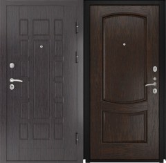 Входные двери L-5 Черная Шагрень/Лаура-2 Мореный Дуб