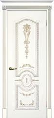 Межкомнатная дверь Текона Смальта-Deco 11 Белый Ral 9003 патина золото