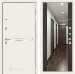 Металлическая входная дверь в квартиру Лайн WHITE с широким зеркалом - Венге