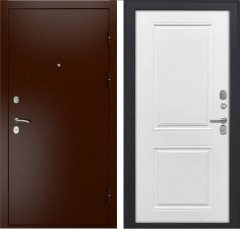 Металлические входные двери в квартиру в квартиру L-3a Медный Антик/ФЛ-677 (10мм) Белый матовый