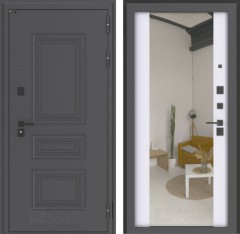 Входная дверь Лабиринт ОРЛЕАН с Зеркалом Максимум - Белый софт