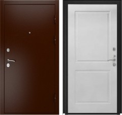 Металлические входные двери в квартиру в квартиру L-3a Медный Антик/ФЛ-609 (L-52 10мм) Белый матовый