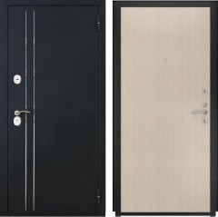 Входные двери L-37 Черный Муар с Блестками/Прямая Беленый дуб
