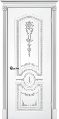 Межкомнатная дверь Текона Смальта-Deco 11 Белый Ral 9003 патина серебро