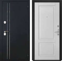 Входные двери L-37 Черный Муар с Блестками/L-5 Белая эмаль