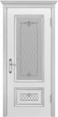 Дверь Аккорд Белая эмаль В3 ПО Серебряная патина (рис.2)
