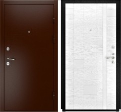 Металлические входные двери в квартиру в квартиру L-3a Медный Антик/АРТ-1 Ясень белая эмаль